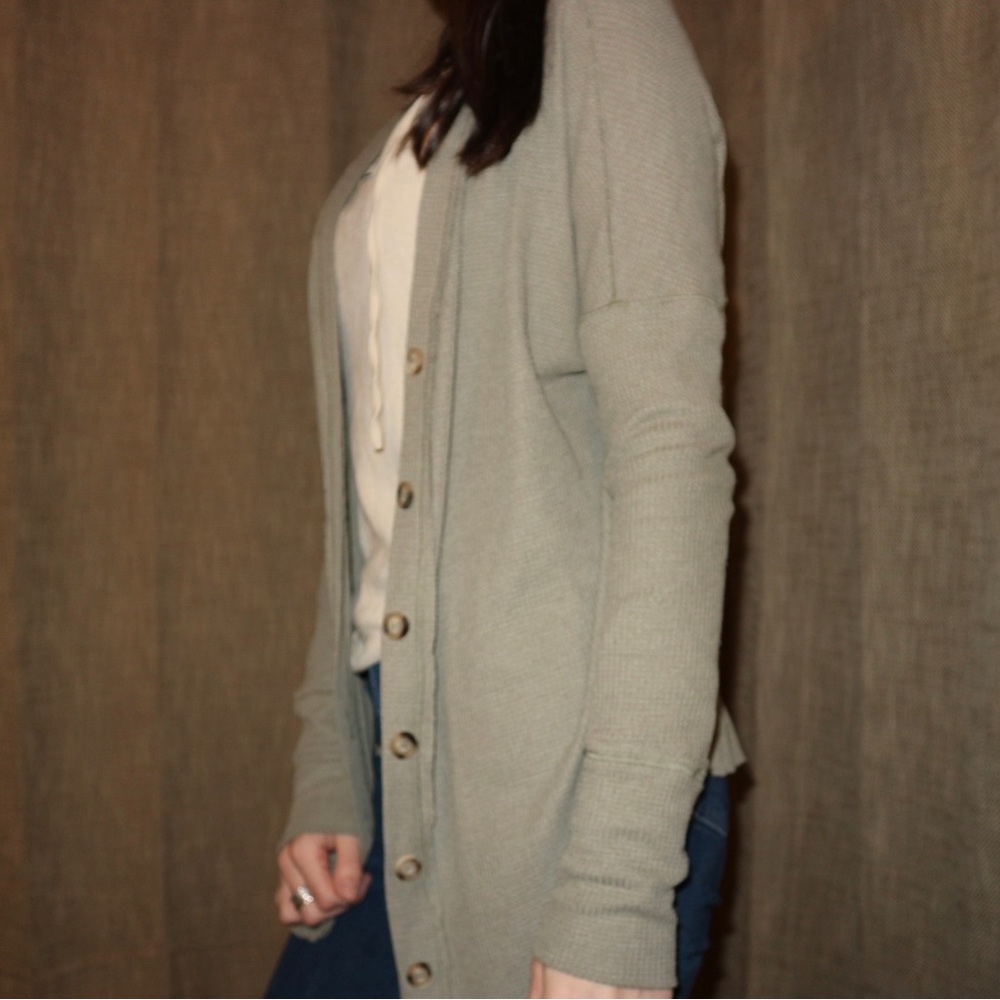 SOLD In Loom Size S green v neck cardigan sweater